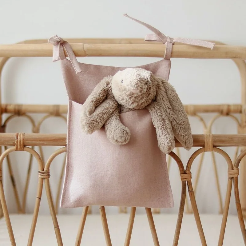 

Baby Crib Cabin Bedside Storage Bag Bed Linen Hanging Pocket Room Nursery Cot Caddy Organizer for Diapers Drool Molar Toy
