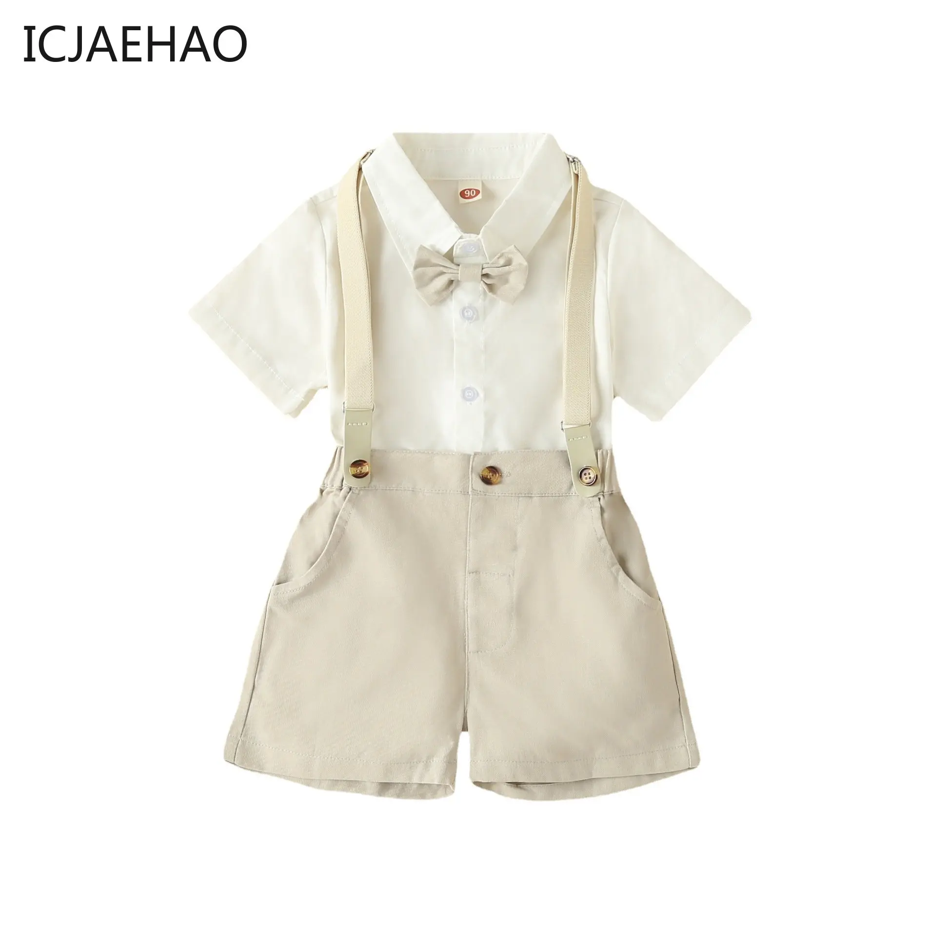 

2023 New Born Baby Boy Clothes Sets Summer Clothing for Children Baby Boys Fashion White Blouse Suspender Pants Kid British Suit