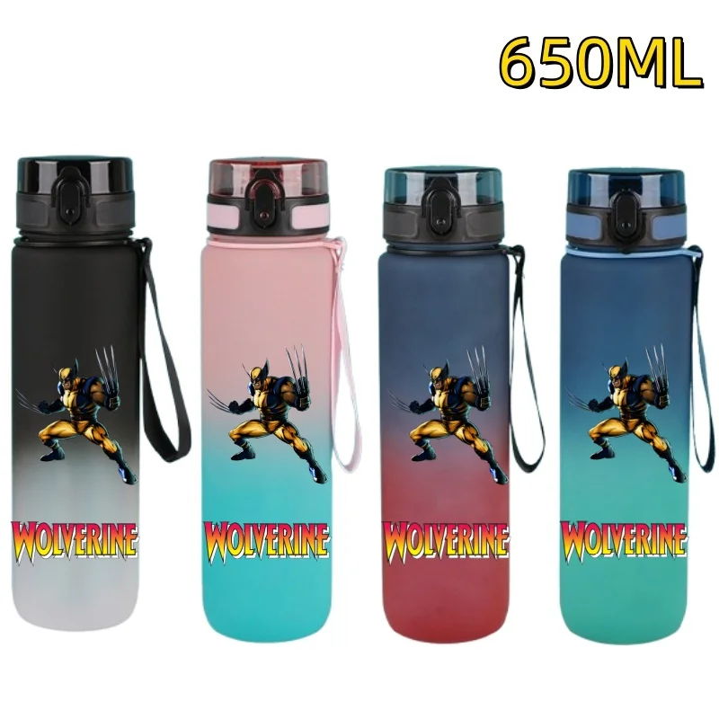 New Wolverine Outdoor Sports 650ML Large Capacity Cartoon Portable Plastic Water Bottle Drinking Cup Student Birthday Gift Xmas