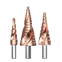 4 122032mm hss co m35 ticn coated step drill bit spiralstraight groove wood metal hole drill cutter cone drill bit