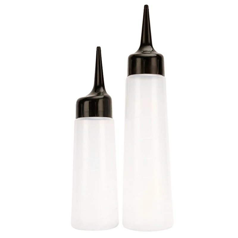 

150ml/260ml Plastic Salon Hair Color Applicator Bottle Scale Hairdressing Hair Dye Bottle Measuring Tool