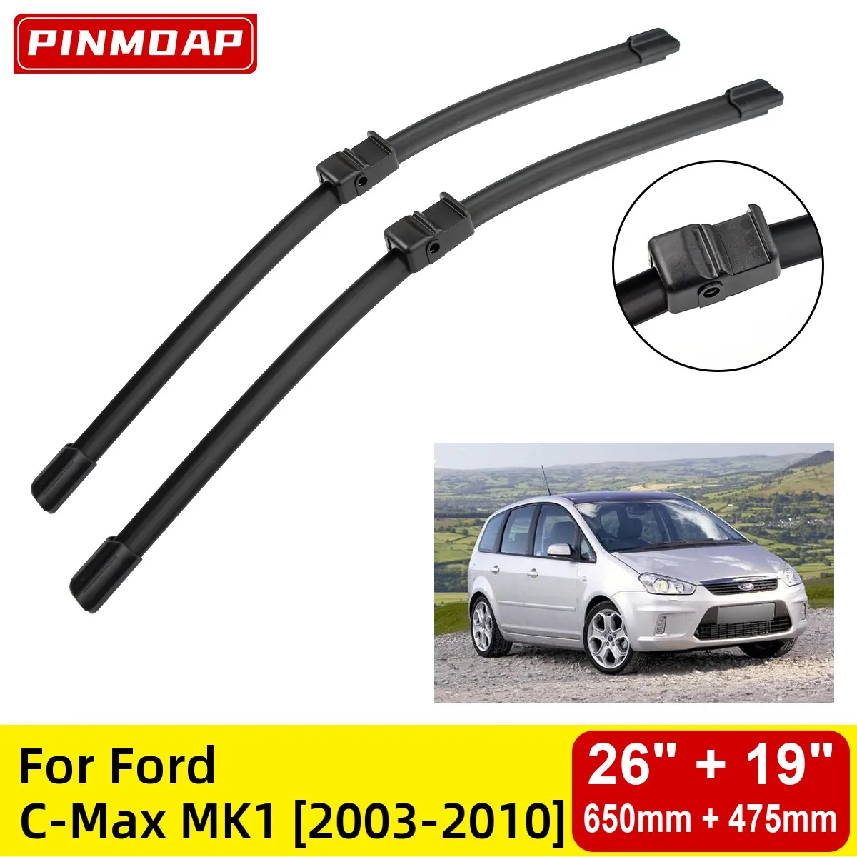

Щетки стеклоочистителя передние для Ford C-Max MK1 2003-2010, 26 дюймов + 19 дюймов 2003 2004 2005 2006 2007 2008 2009 2010