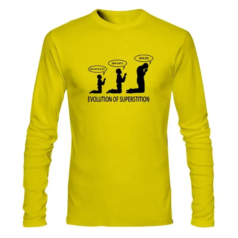 Мужская одежда новая суеверность эволюция забавная футболка атеиста атеизма
