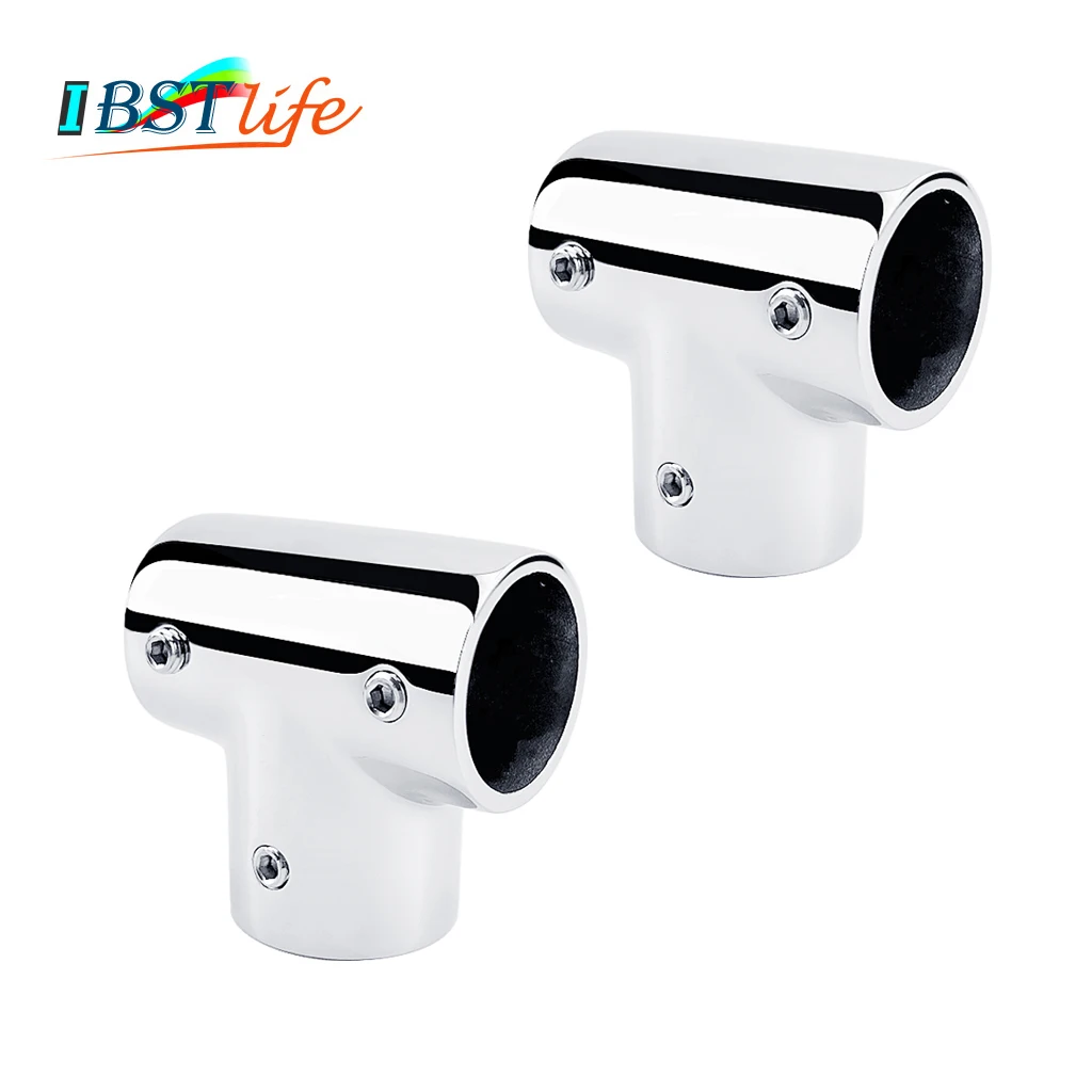 

2PCS Stainless Steel 316 Pipe Connector 90 Degree 3-way Marine Boat Yacht Fitting Hardware Fits For 25mm Tube Railing Handrail
