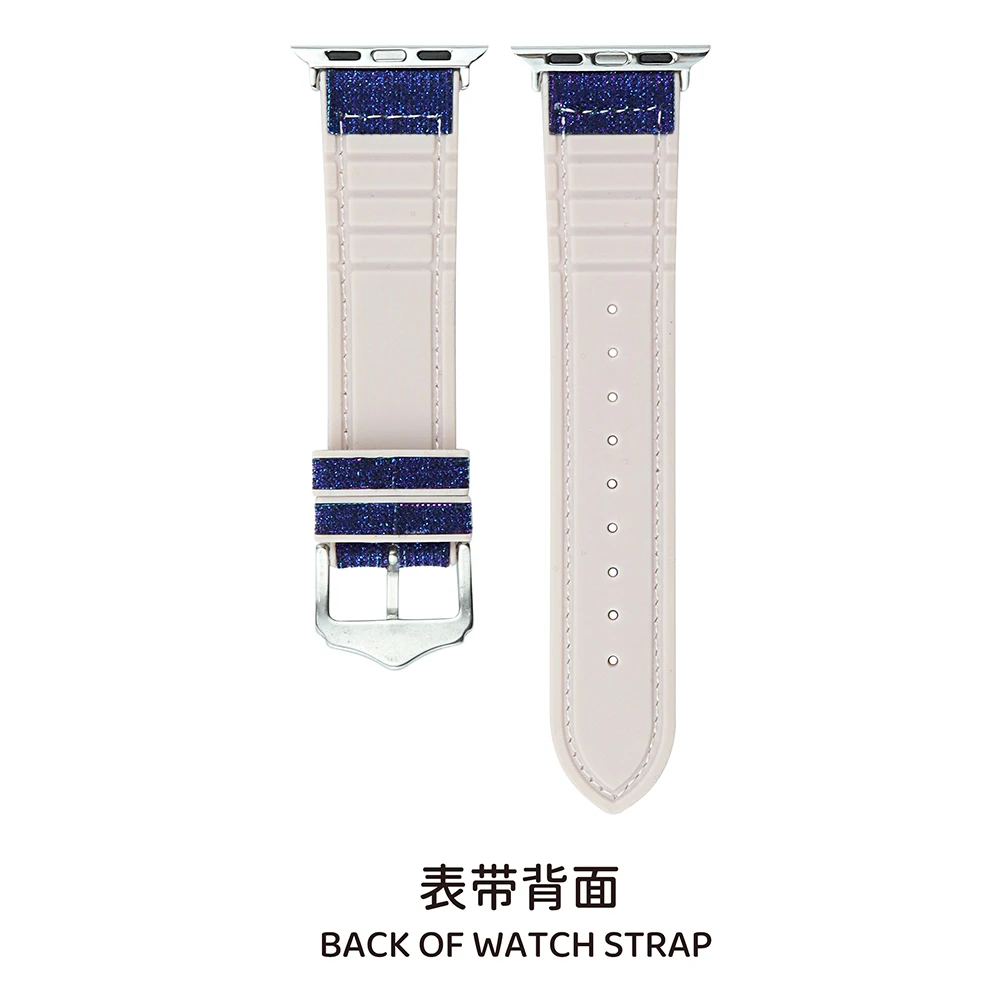 Silicone Strap For Apple Watch Band 40mm 41mm 45mm 44mm 38mm 42mm ultra 49mm Bling watchband Bracelet iWatch Series 5 6 SE 7 8