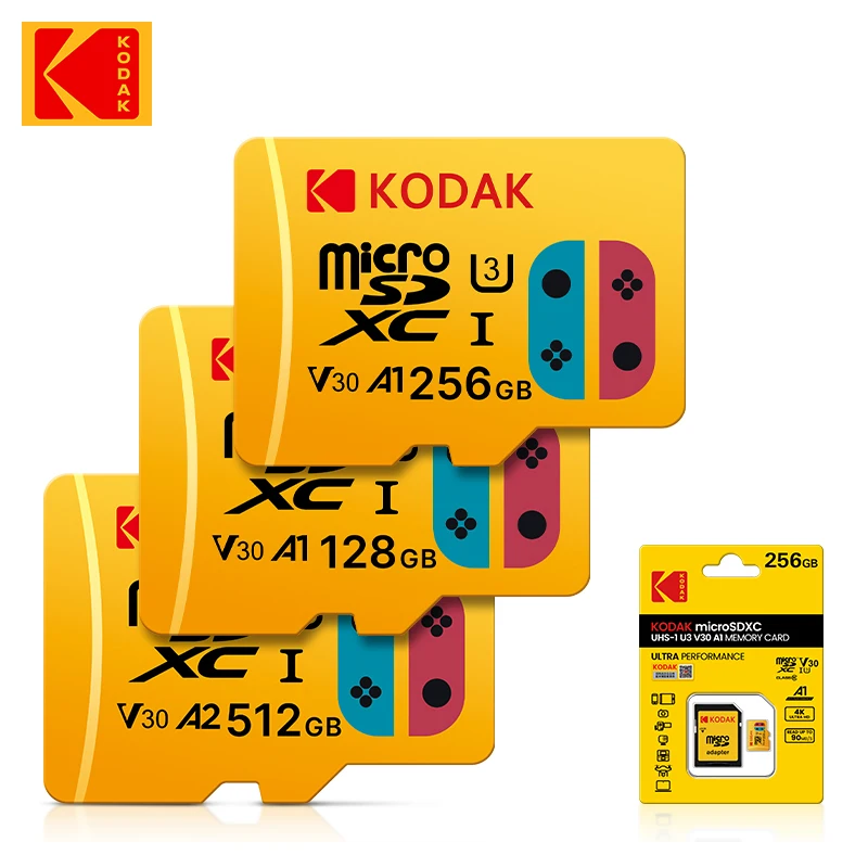 

Kodak Micro SD Card 128GB 64GB 256GB 32GB High Speed Memory Card U3 A1 V30 Class 10 SD TF Card For adapter freeshipping
