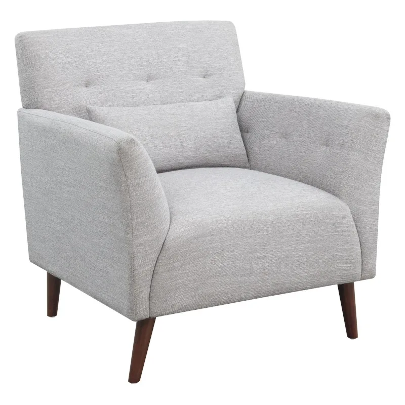 

OSP Home Furnishings Phillip Accent Chair in Fog Fabric w/ Medium Espresso Wood Legs