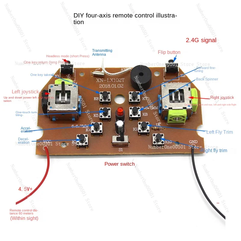 Маленький 4-осевой комплект для дистанционного управления самолетом аксессуары