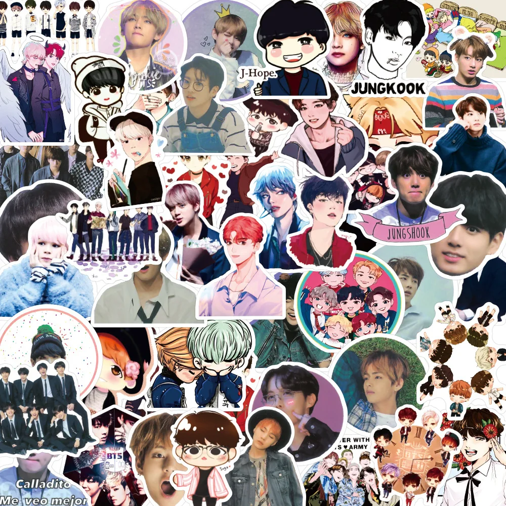 

50 Real Bts In The Soop Graffiti Cartoon Personality Creative Water Cup Laptop Star Hand Account Expression Waterproof Stickers