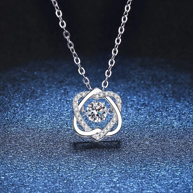 

0.5Ct 925 Silver 100% Moissanite Diamond Six Mount Star Pendant Clavicle Chain Female Exquisite Necklace Banquet Jewelry Gift