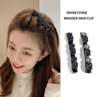 new women elegant rhinestone braider hairpins sweet hair decorate clips bangs hold barrettes headband fashion hair accessories