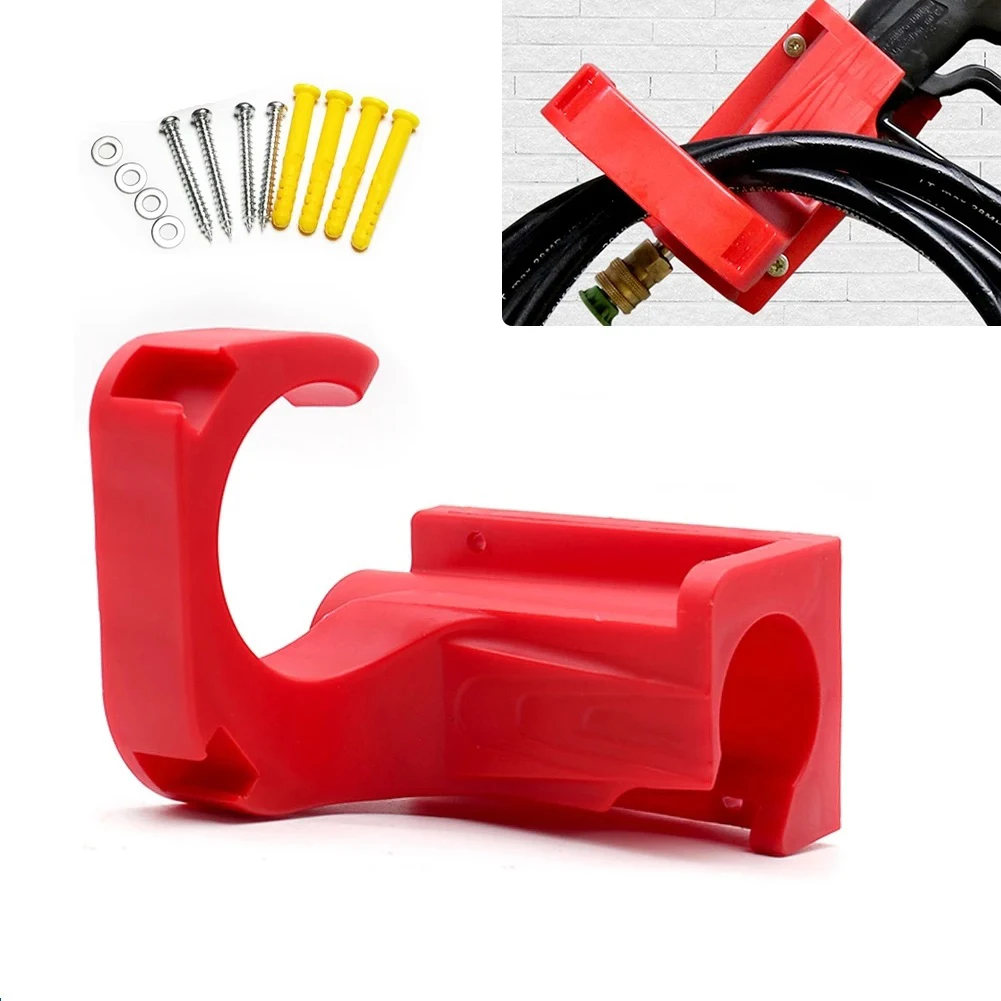 

Car Washer Bracket Plastic Red High Pressure Hanging Rack Wall Mounted Car Washer Hose Storage Holder 16*15*9 Cm