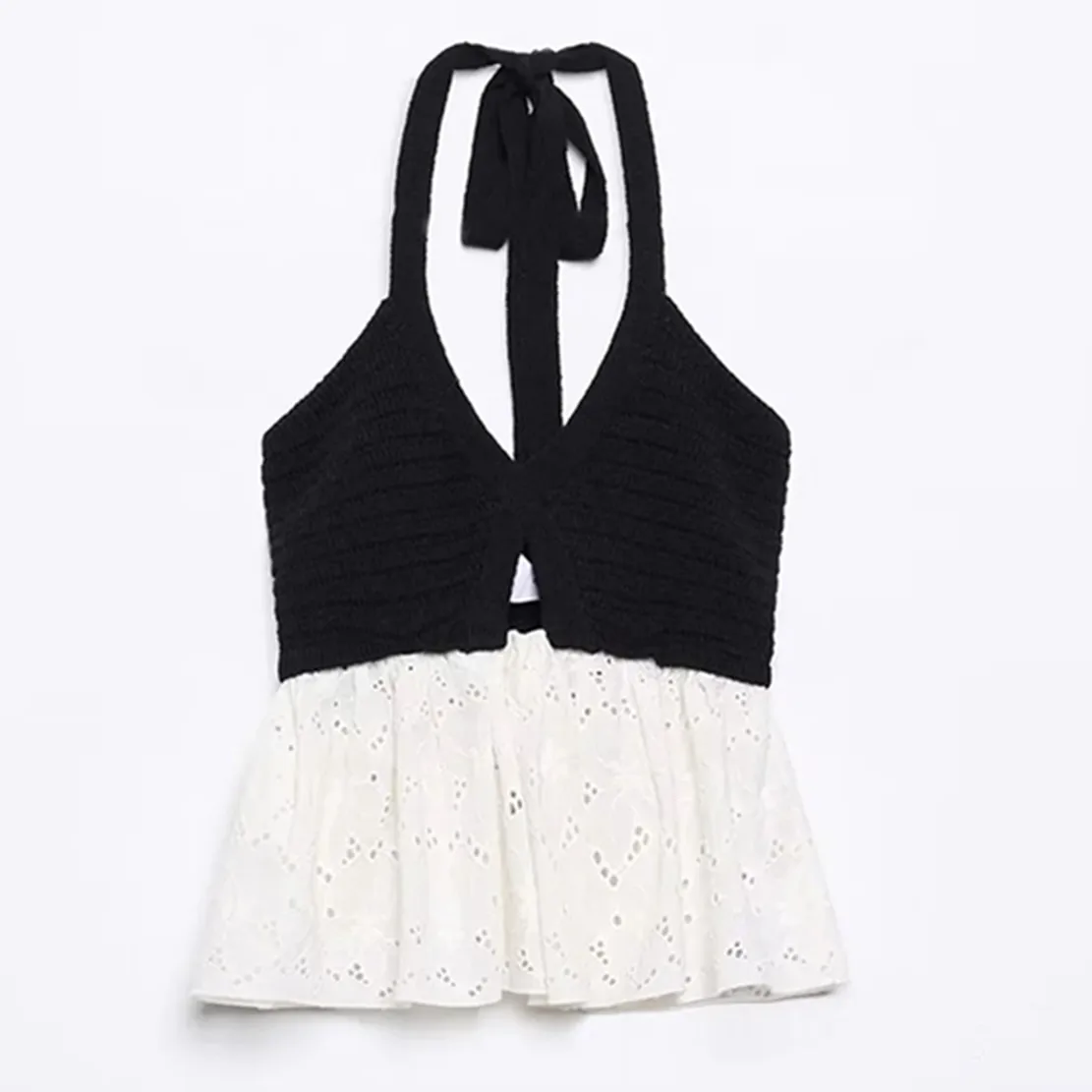 

Maxdutti Ins Fashion Blogger Retro Patchwork Sexy Short Tshirts Tops Camisole Strapless Spaghetti Summer Tshirts Women