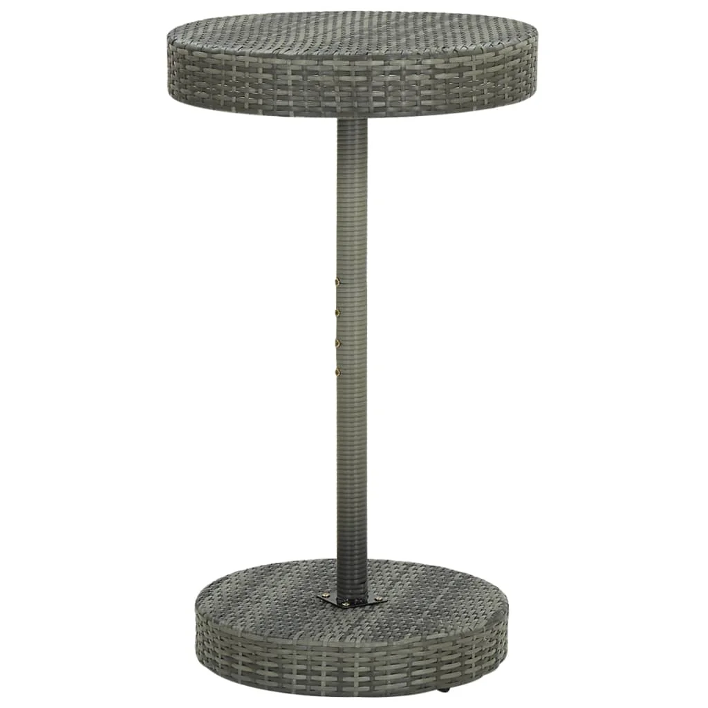 

Outdoor Patio Table, Garden Deck, Outside Porch Furniture Set, Gray 23.8"x41.7", Poly Rattan