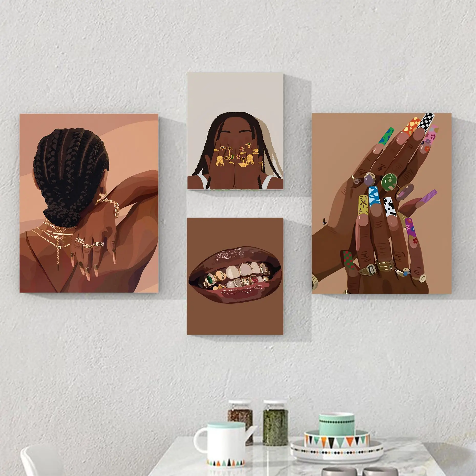 

Hip-Hop Sunglasses Jewelry Black Fashion Dancing Girl Movie Sticky Posters HD Quality Wall Art Retro Posters for Home Home Decor