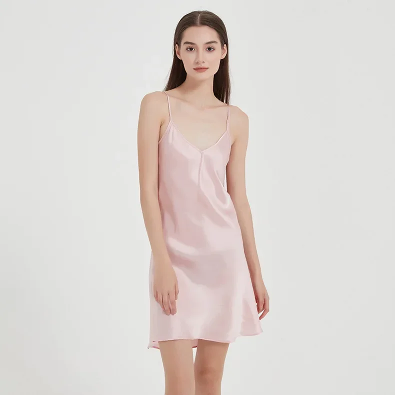 Высокое качество шелковая ночная рубашка 16 м женское сексуальное
