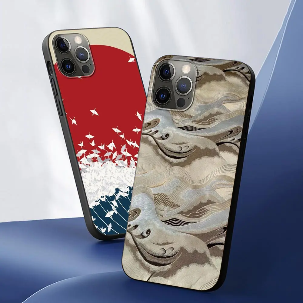 Японская волна Аниме Дракон для Apple iPhone 13 Pro Max 12 мини силиконовый чехол 7 8 Plus 6 6S + 5