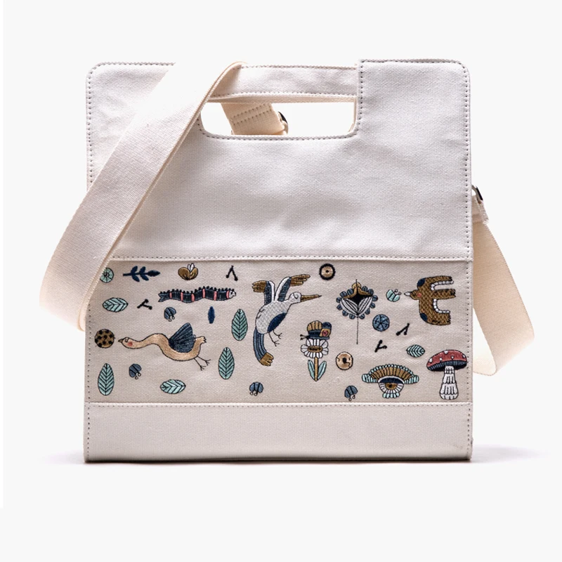 Leopard Creative Animal Embroidery Canvas Messenger Bag Simple Leisure Commuter Handheld Schoolbag Tote Bag’ Women's Luxury Bags