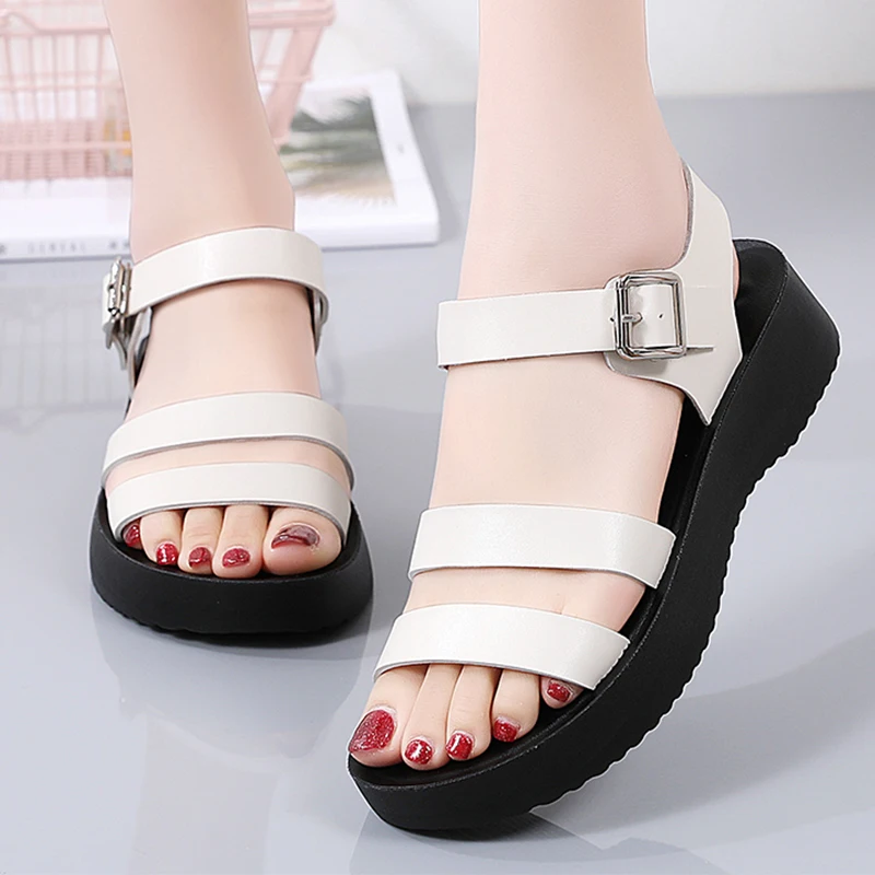 Summer Women Sandals Gladiator Platform Female Sandals Soft Back Strap Women Casual Shoes Outdoor Beach Lightweight Fashion 2023