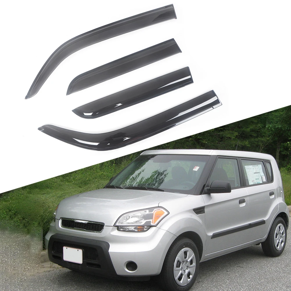 

For Kia Soul 2009-2016 Car Side Window Visor Sun Rain Guard Shade Shield Shelter Protector Cover Trim Frame Sticker Accessories