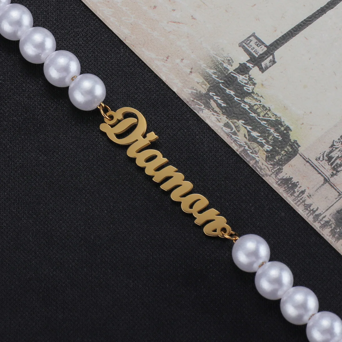 Luxury Waterproof Custom Name Pearl Necklace Bracelet Sets Personalized Letter Engraving Party Jewelry Sets Elegant Gifts
