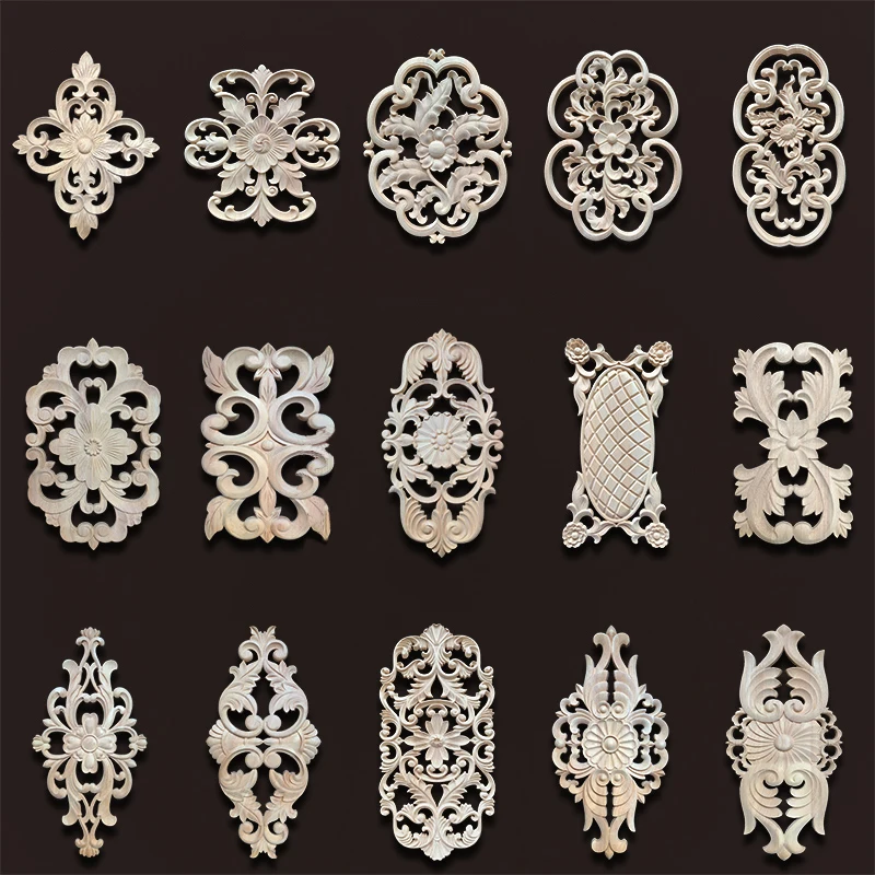 Деревянные аппликации для мебели аксессуары украшения дома деревянные цветы