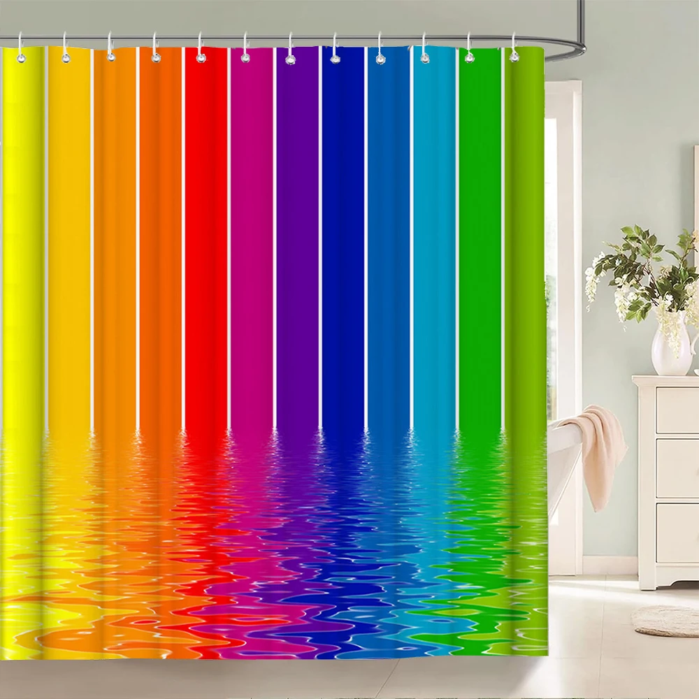 Радужная душевая занавеска из полиэстера