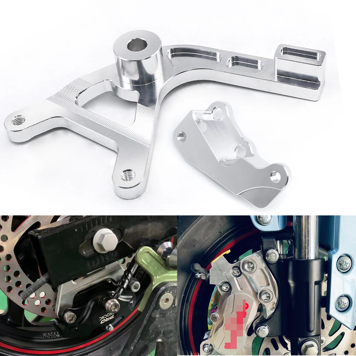 

Хромированный алюминиевый передний и задний тормозной суппорт для мотоцикла адаптер преобразования для Honda MSX125 Grom MSX 125 2013 2014 2015