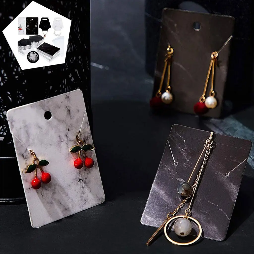 

800x Necklace Display Cards Display Label Price Label Tag Blank Card Holder Kraft Tags, for Bracelets Earrings Necklaces