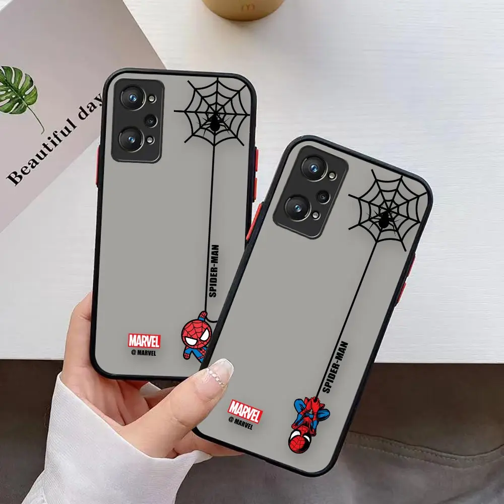 

Matte Case For REALME C35 C33 C31 C30S C25Y C21Y C21 C20 C15 C12 C11 9 8 8I 7 7I 6 5 PRO PLUS 5G Case Marvel Spider-Man Hanging