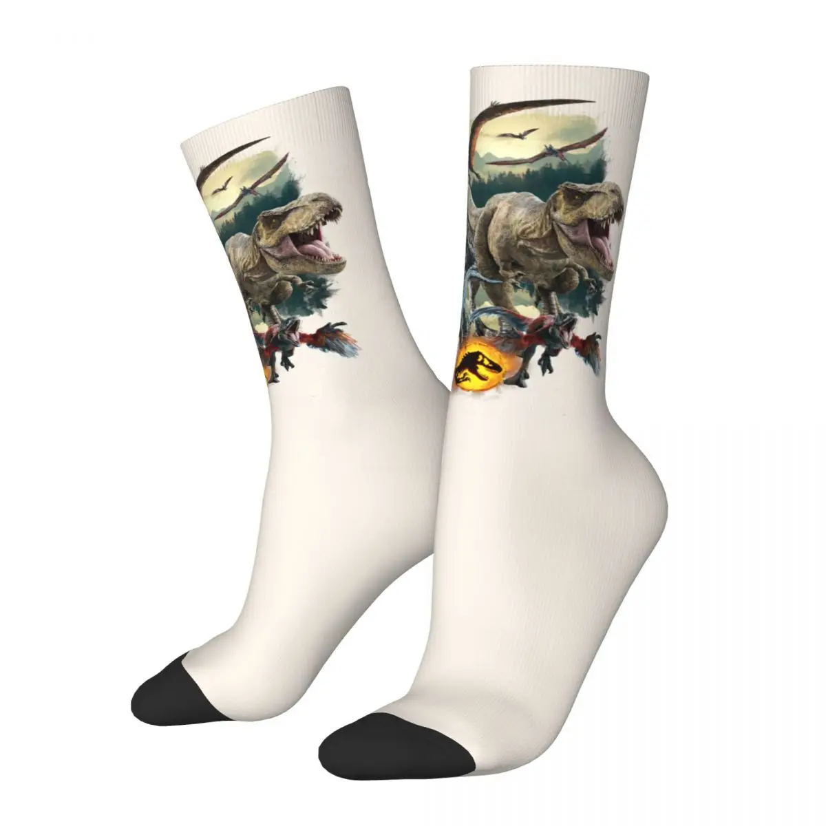 

Jurassic Park World Dinosaur Groups Socks Men Women Warm Fashion Socks Novelty Spring Autumn Winter Stockings Christmas Present