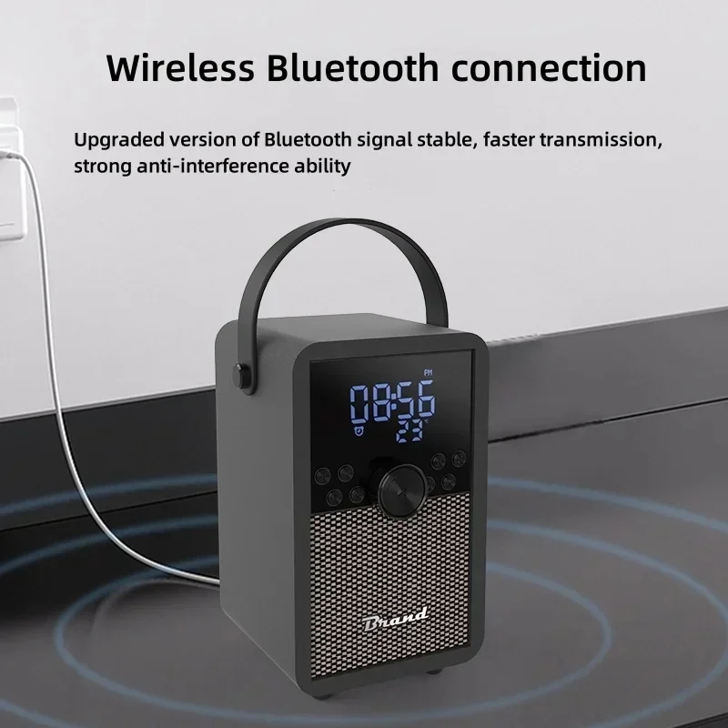 Деревянные музыкальные портативные часы TF-карта FM-радио