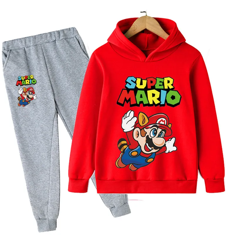 

Новые модные толстовки Super Marios-bros для мальчиков и девочек, свитшоты для осени и зимы, детские толстовки, пуловер с мультяшным рисунком