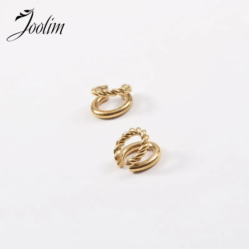 Женские Классические двухслойные серьги-каффы из нержавеющей стали