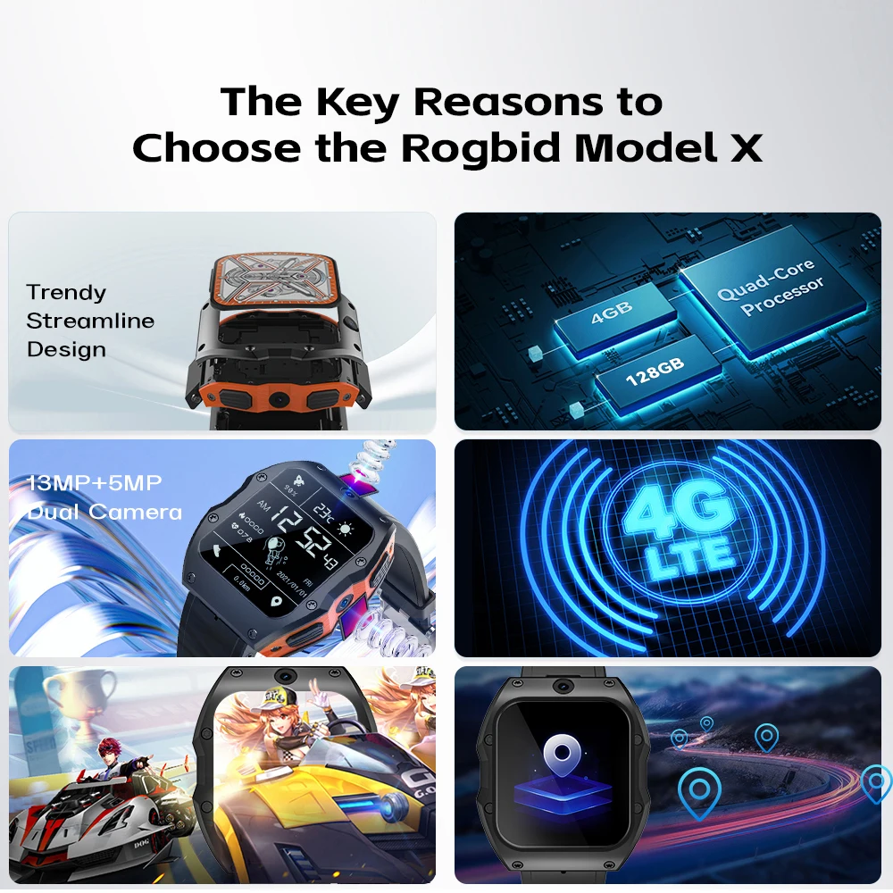 Смарт-часы 4 Гб + 128 ГБ 5 Мп 13 МП HD-камера 1050 мАч Wi-Fi GPS 4G LTE Android мужские и женские для