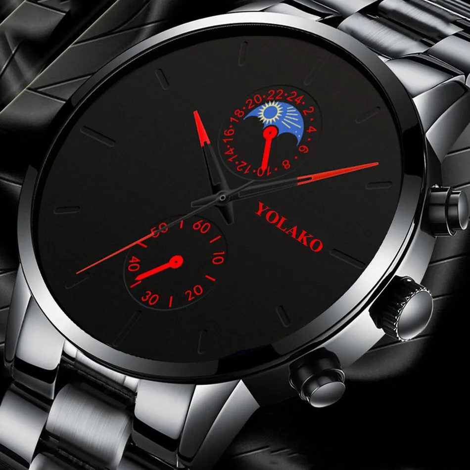 

Men's Watch Simple Male Business Watch Fashion Stainless Steel Quartz Watch Luxury Black Sports Wristwatch Men Relogio Masculino