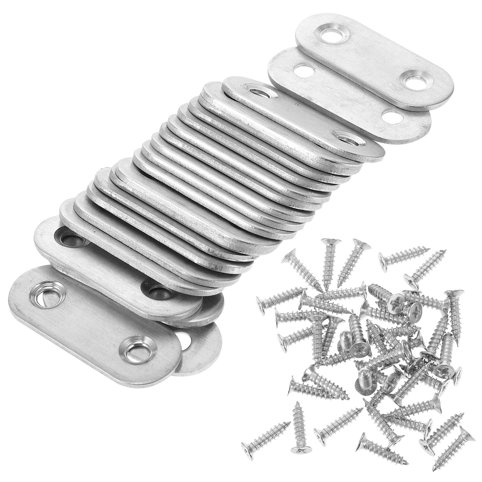 

22 Pcs Stainless Straight Brackets Mending Plate Flat Braces for Furniture