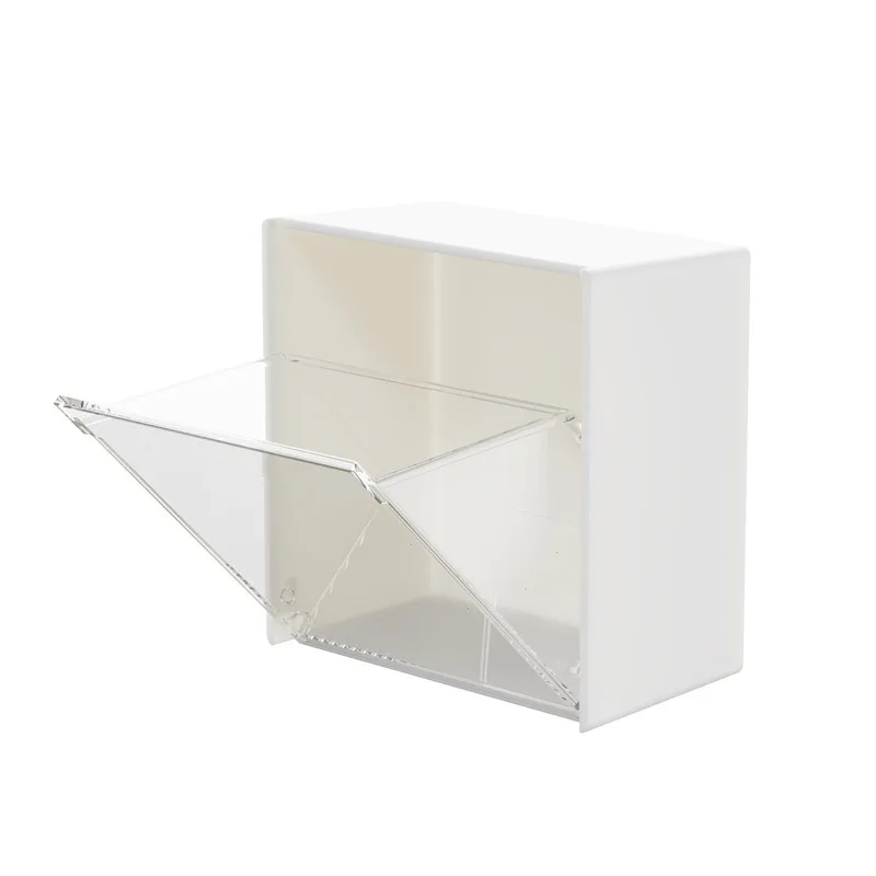 Transparent Plastic Wall Shelf Bathroom Organizer Makeup For Cotton Swabs Makeup Case For Small Things Storage Jewelry Boxes