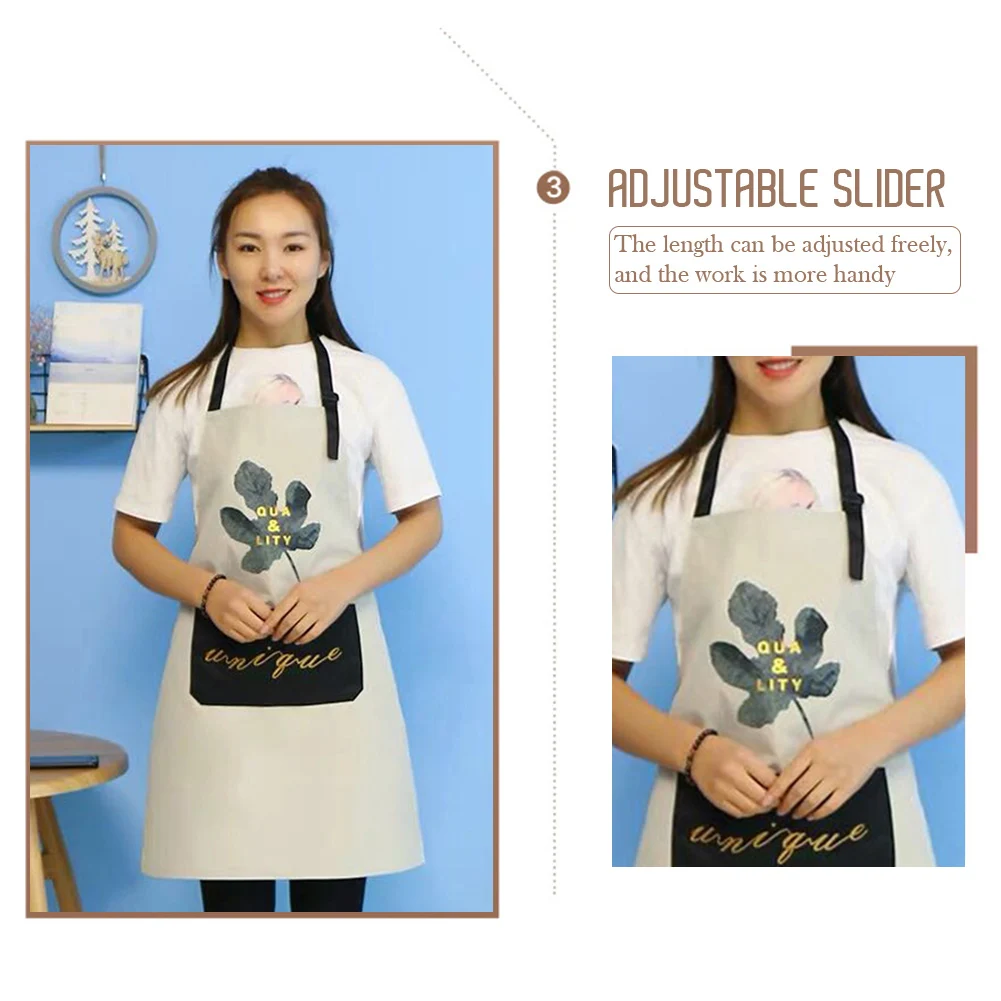 

Fashion Women'S Kitchen Apron Men'S Household Kitchen Apron Wipeable Waterproof And Oil-Proof Table Female Cooking Accessories