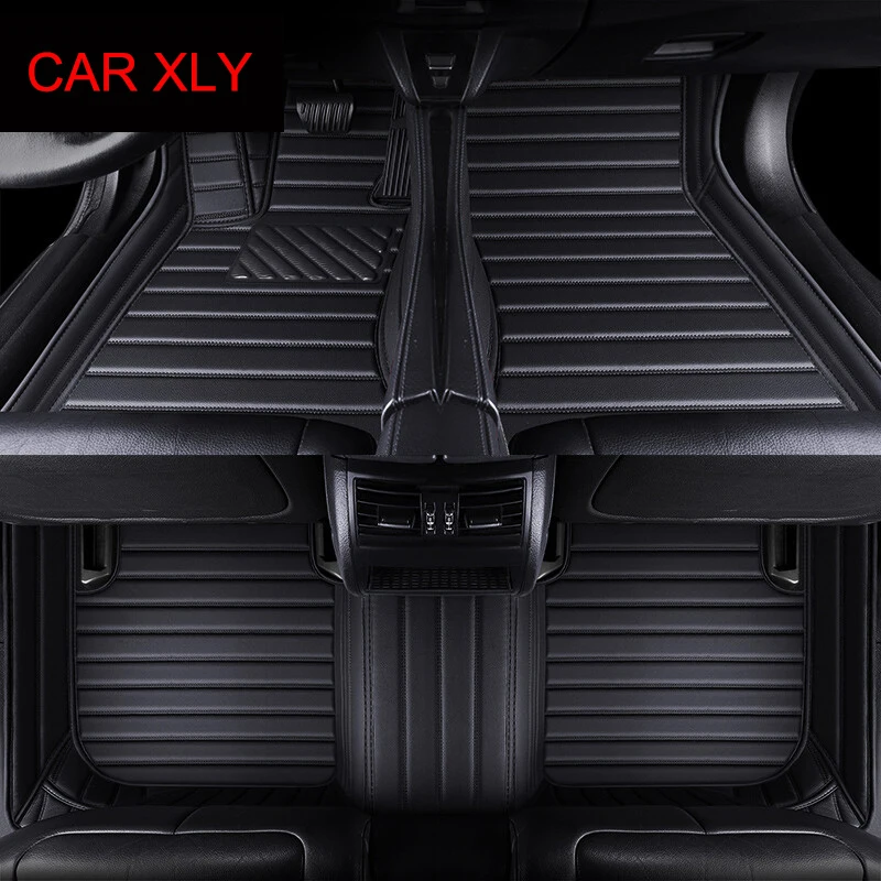 Custom Stripe Car Floor Mats for FORD Mondeo Kuga Focus Mustang GT Edge Expedition  F-150 Ecosport Interior Accessories