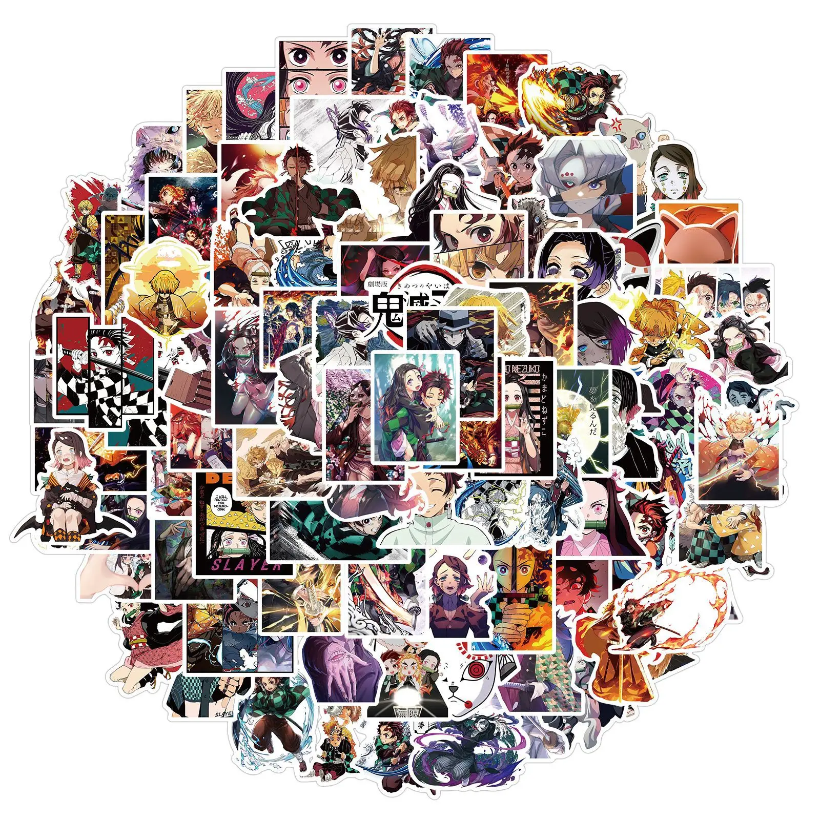 

Наклейки аниме «рассекающий демонов», водонепроницаемые, 10/30/50/100 шт./компл.