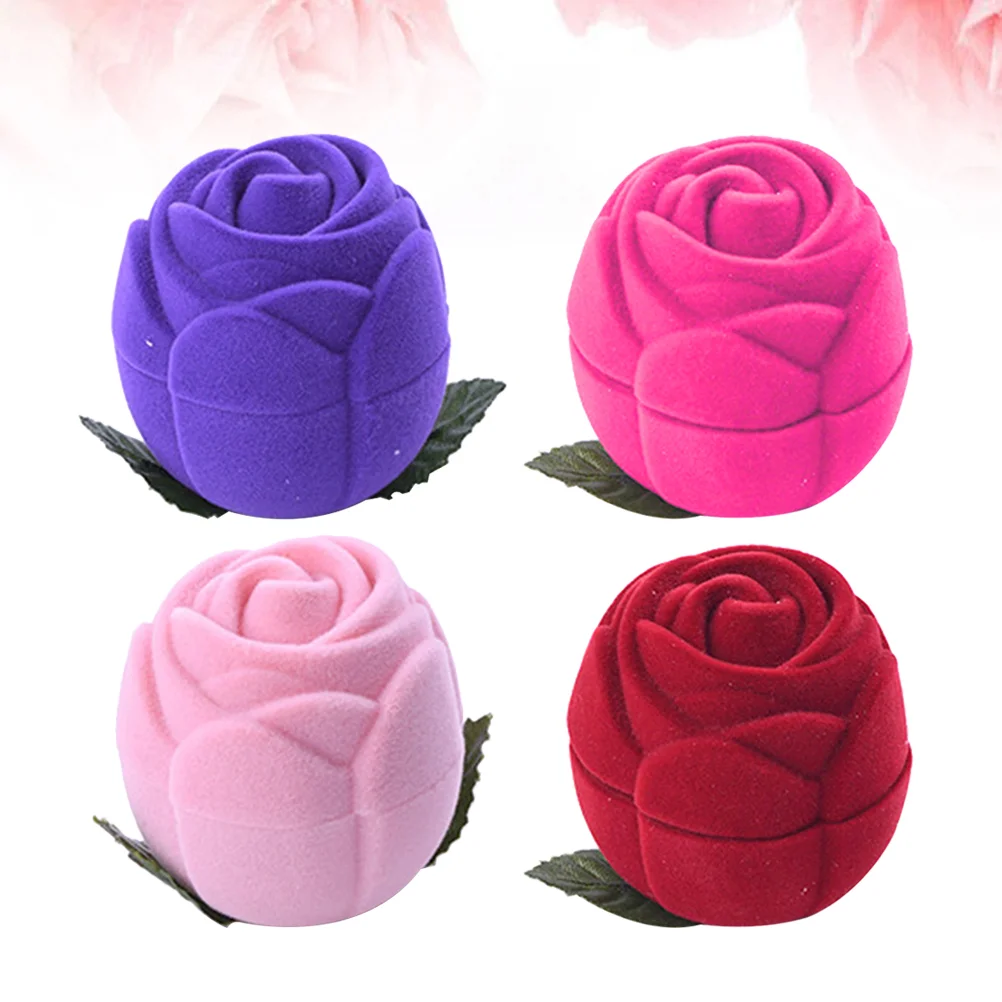 

Box Jewelry Case Trinket Ring Organizer Storage Rose Gift Wedding Retro Holder Display Day Valentine Vintage Flower Sewing Pin