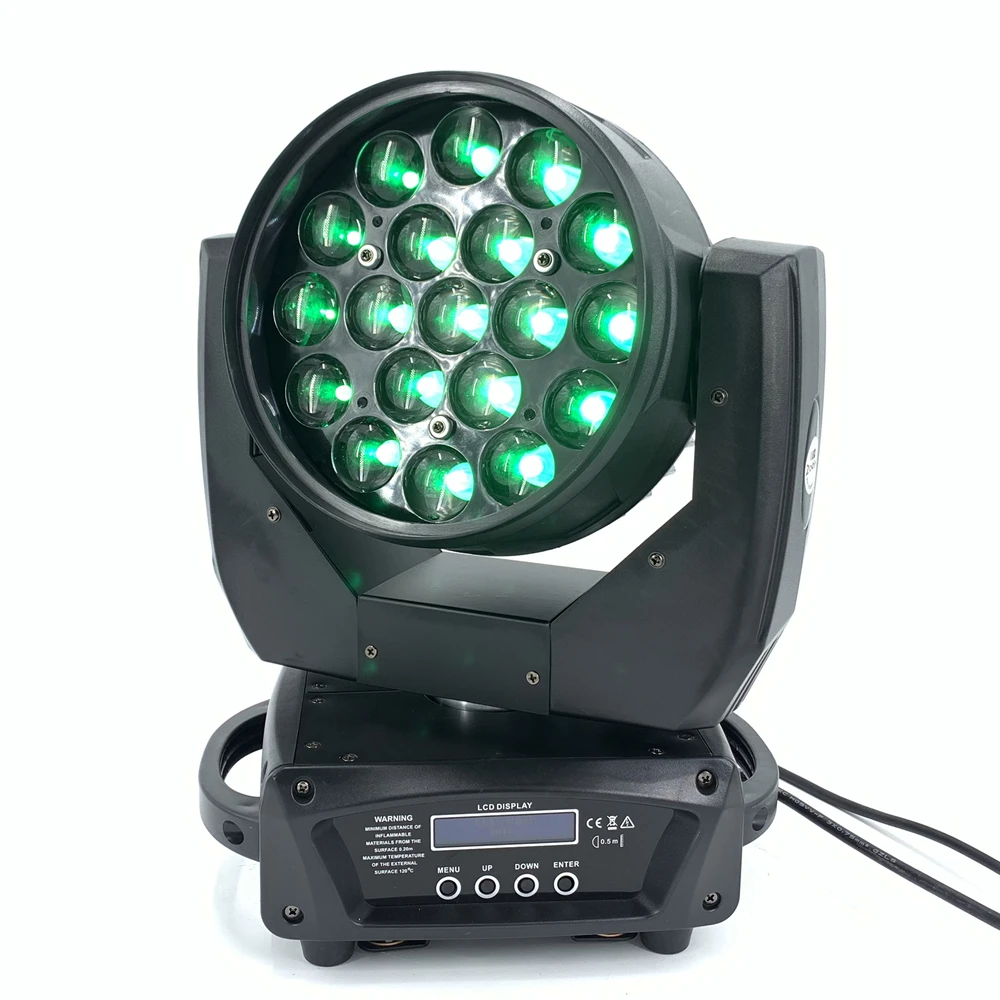 LED 19x15W RGBW beam Wash/Zoom Light Professional DJ/Bar LED Stage Machine DMX512 Light LED Zoom Beam Circle control Moving Head