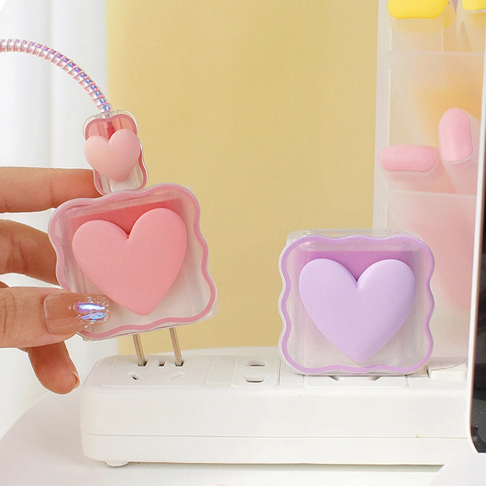 3D Love Charger Protector Cable Organizer для IPhone 15 14 13 12 Pro Max 18 Вт 20 Тип C Набор намотки шнура
