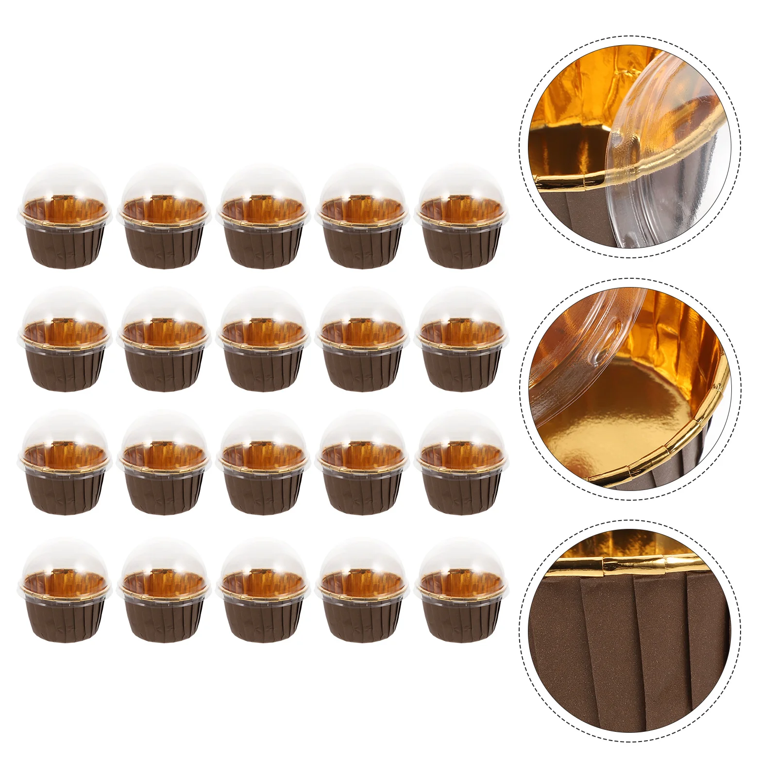 

100 Pcs Muffin Cases Paper Cupcake Liners Cake Paper Liners Cake Containers Lids Roll Cup Muffin Pan Parfait Cups Lid