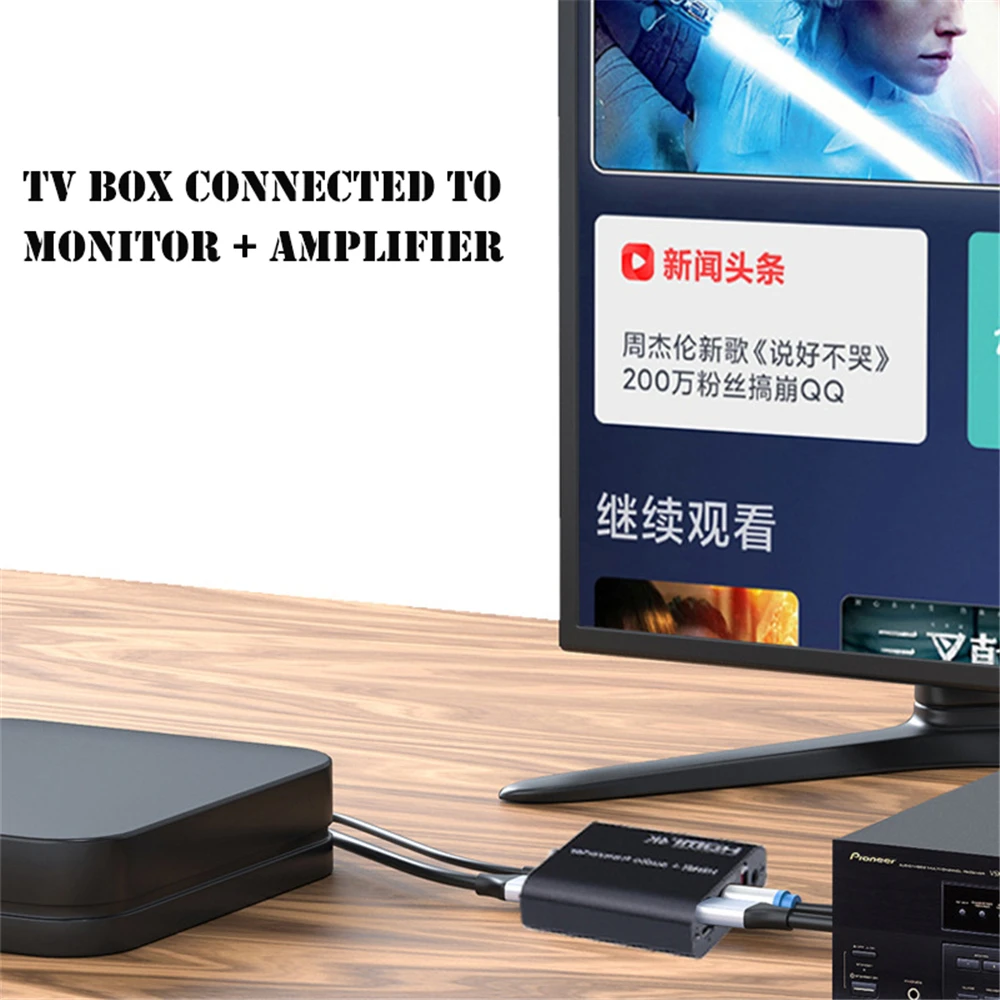 Аудио экстрактор 5.1ch с ARC EDID HDMI-совместимый 1 4 4K 30 Гц сплиттер для R/L аудио