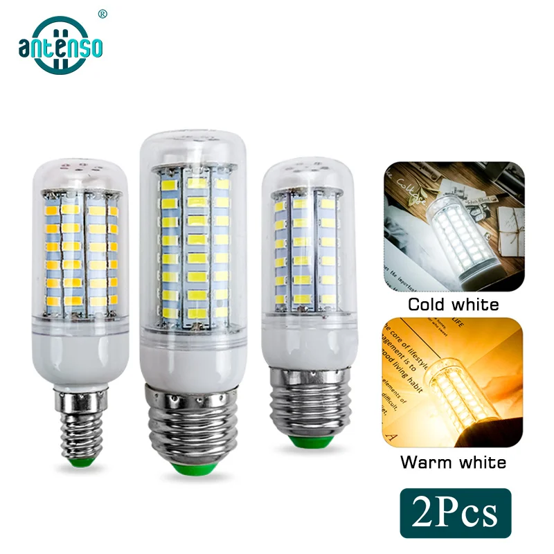 

2 шт., светодиодные лампочки E27 220 в 230 В 24 36 48 56 69 72 s SMD5730