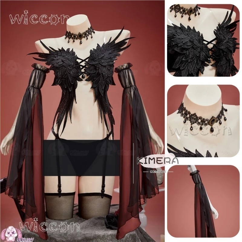 Фото Disfraz ADark Fallen Angel Gothic Dark Косплей Костюм Хэллоуин Аниме Наряд Полный комплект Хэллоуин fantasia disfraces Adulto №3