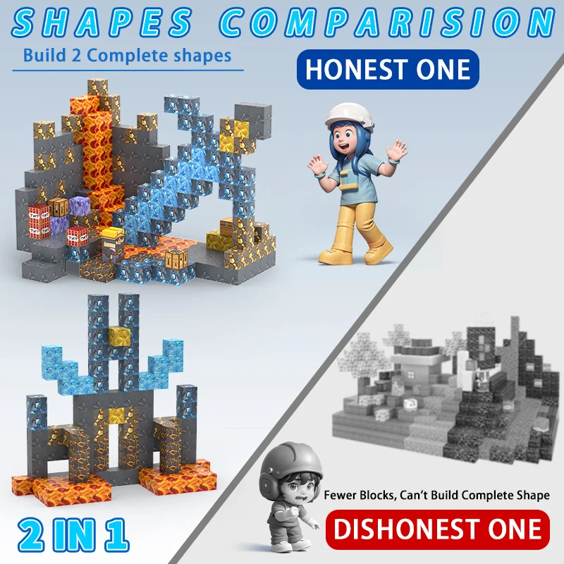 53-216 шт. магнитные строительные блоки Mine World Cube Magnet Set для мальчиков и девочек