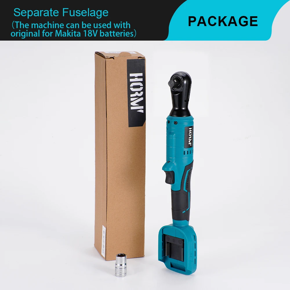 50N.m Brushless Electric Wrench Right Angle Ratchet Wrench Set Drill Removal Screw Nut Car Repair Power Tool For Makita Battery